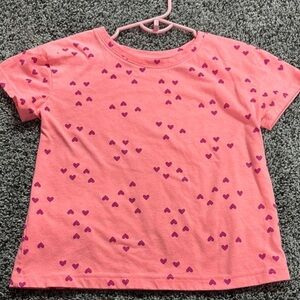 Pink Heart Pattern Kids Shirt 4/5